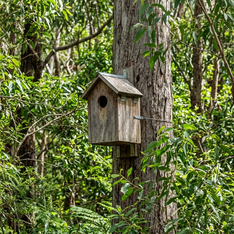 Animal nesting box installed as a humane alternative to a Middle Park roof cavity